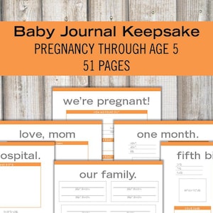 FIRST YEAR JOURNAL Pregnancy Journal Baby Memory Book Modern Baby Book Baby Tracker Baby Milestone Book Baby Keepsake Journal Download