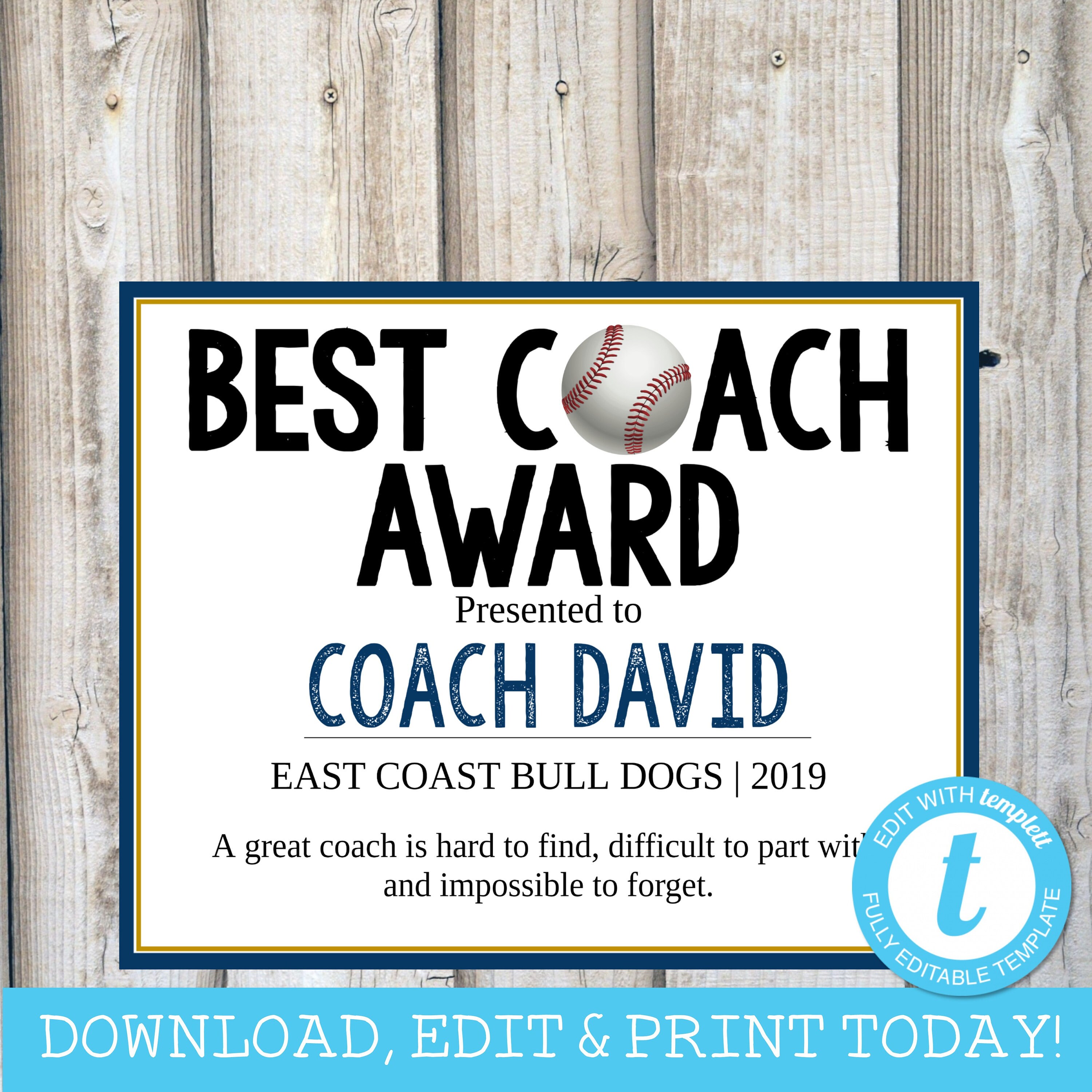 BASEBALL COACH GIFT Team Gift Best Coach Award Coach Team Etsy Hong Kong