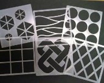 Zencils!  Set of 6 stencils for Zentangle® tiles