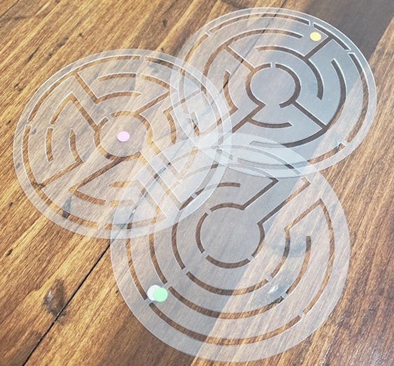 Salted Pink Labyrinth™ Mandala Stencil Set of 3 Etsy
