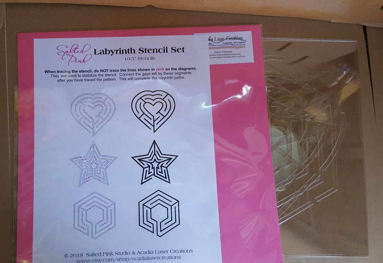 Salted Pink Labyrinth™ Stencil Single Stencil for Opus Tiles Etsy