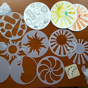 Zencils:  Around and Around  - set of 5 round stencils