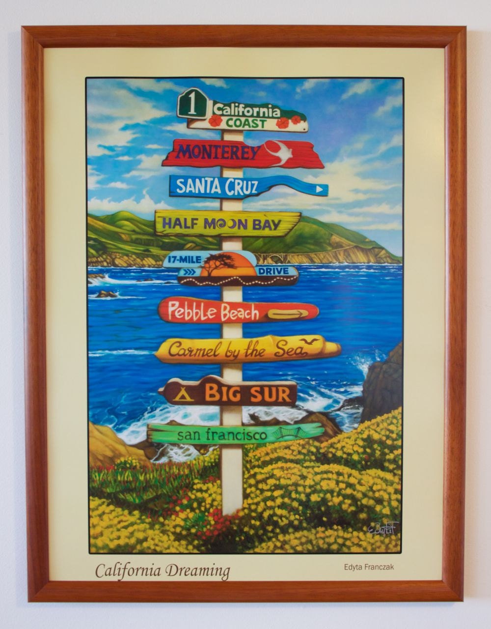 California Dreaming california Coast Travel Signpost Poster - Etsy