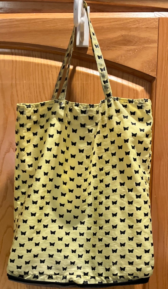 Vintage Butterfly Print Foldable Tote Shopping Bag
