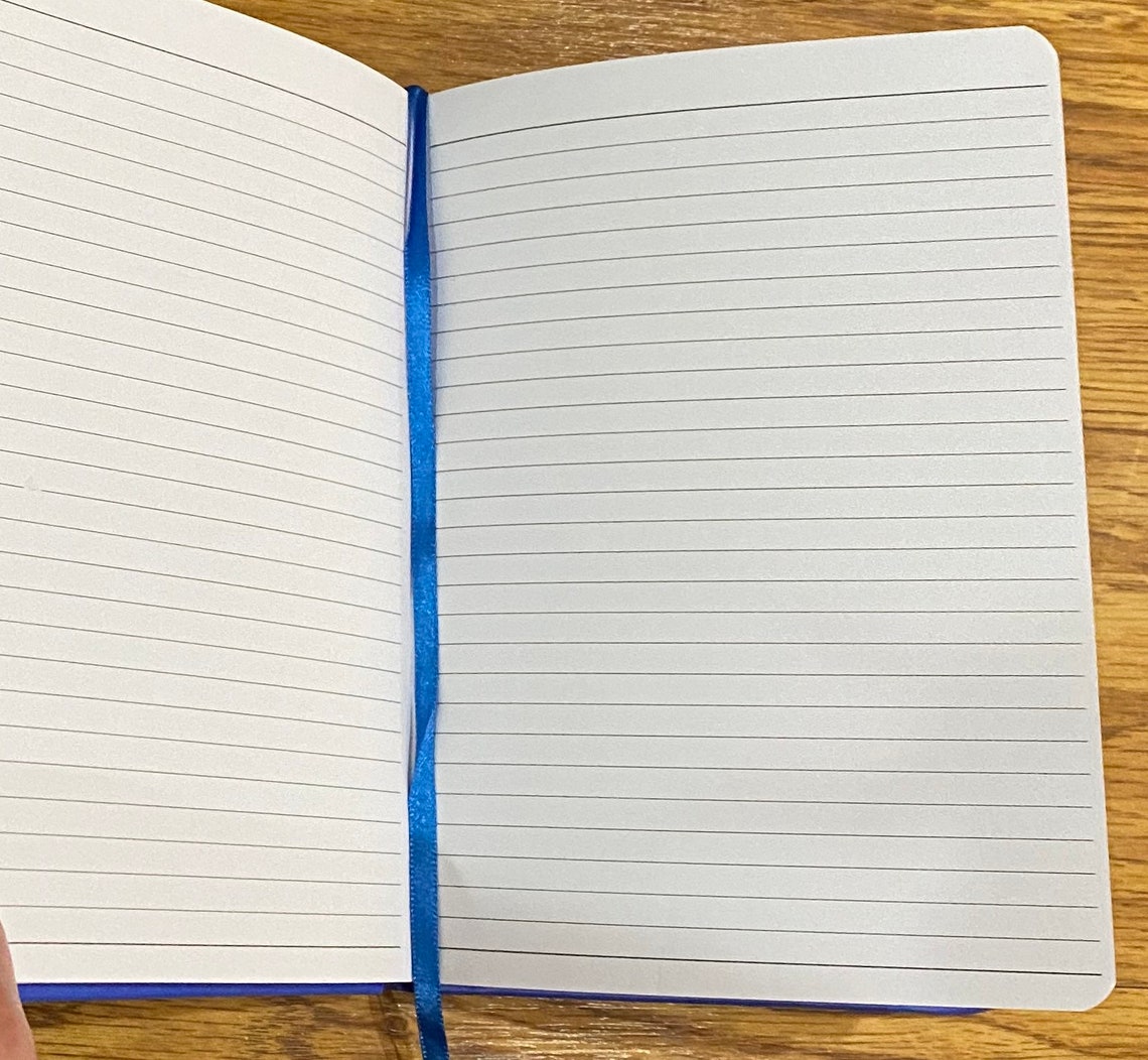 Blue Embossed Lined Journal with Stylish Woman on Cover Diary Etsy