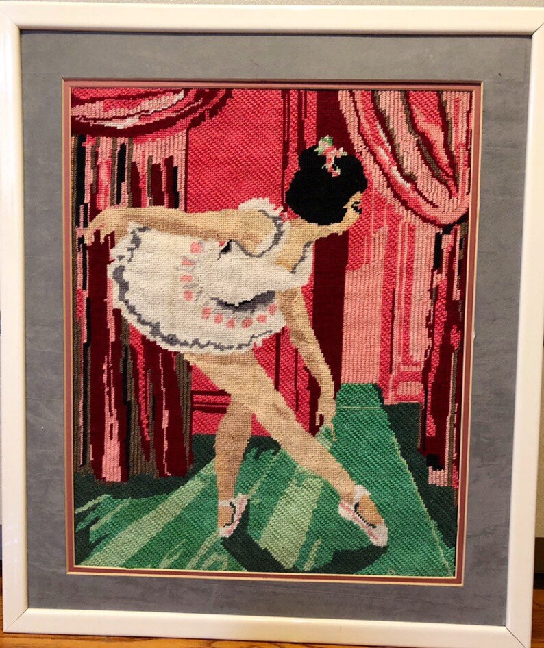 Dancing Girl Ballerina Dancer Degas Framed Needlepoint Picture Etsy