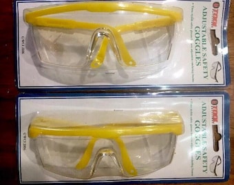 Safety Glasses- Safety Goggles Face Protection- Eye Protection -Protective Adjustable Safety Glasses Goggles- Brand New- Two Pairs