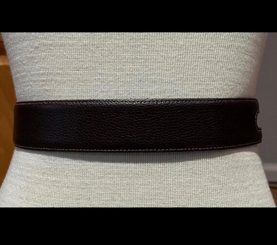 Vintage Vicenza Italian Brown Leather Belt with G… - image 6