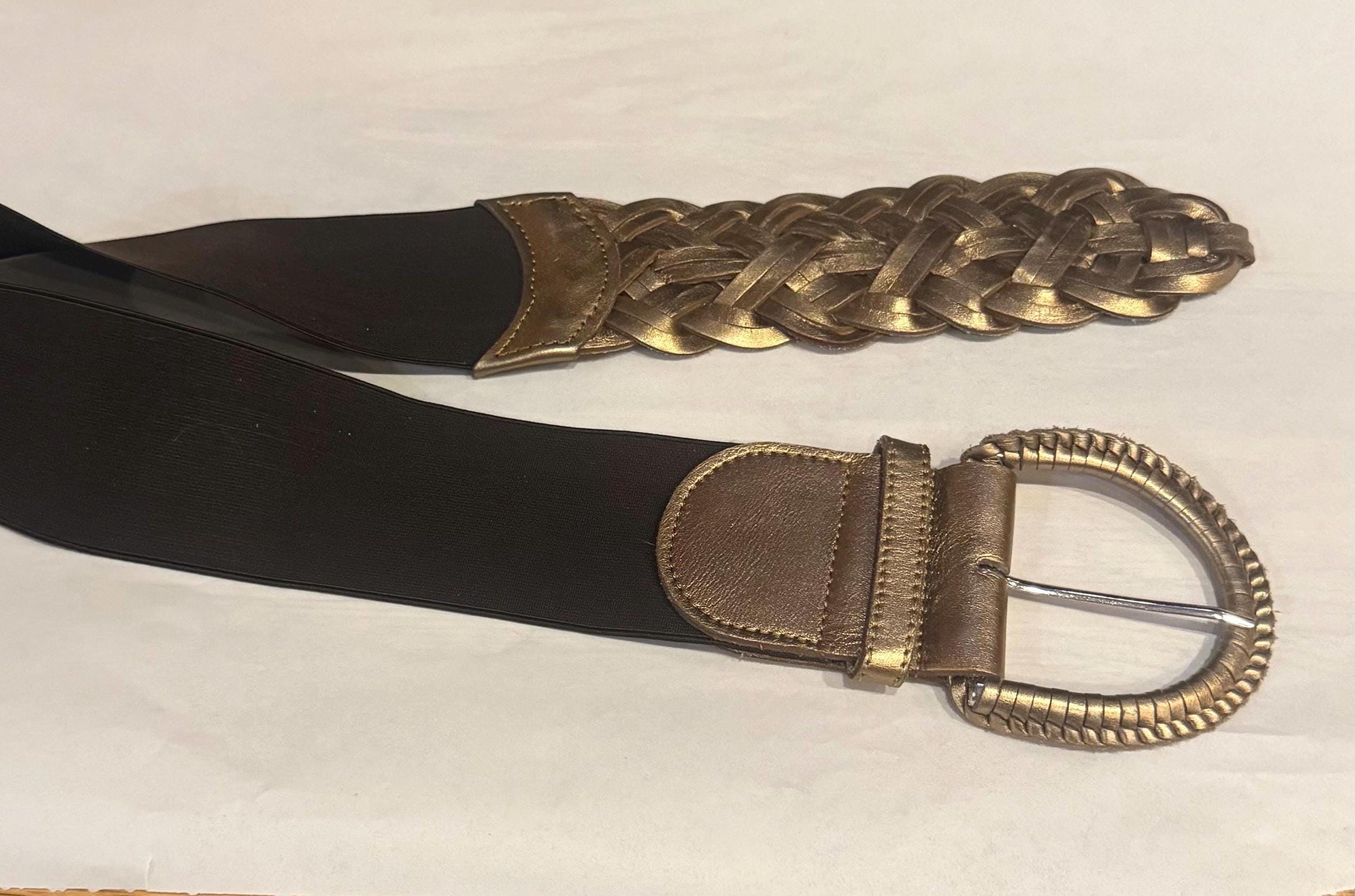 Motif 56 Wide Brown Braided Leather Belt Women’s Small Vintage Motif 56 Women main image 2