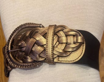 Vintage Coach Brown Woven Braided Genuine Leather Belt  display picture 3