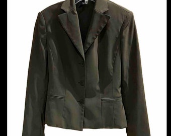 Veste En Velours Vintage Magaschoni - Taille 8, Noire, Polyester, Occasion Très Bon état