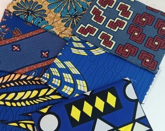 6 piezas de tela africana Fat Quarters de 45 x 55 cm, cuadrados precortados para patchwork y proyectos de costura.