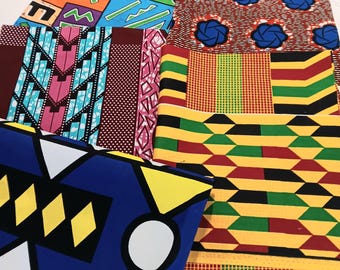 5 piezas de tela africana Fat Quarters de 45 x 55 cm, cuadrados precortados para patchwork y proyectos de costura.