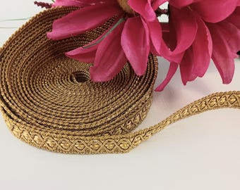 5 cintas trenzadas doradas para coser, tapicería, cortinas, scrapbooking y decoración de cumpleaños.