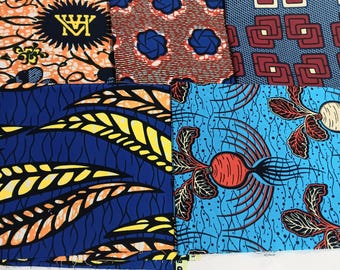 5 piezas de tela africana Fat Quarters de 45 x 55 cm, cuadrados precortados para patchwork y proyectos de costura.