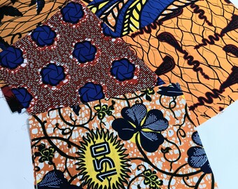 6 piezas de tela africana Fat Quarters de 45 x 55 cm, cuadrados precortados para patchwork y proyectos de costura.