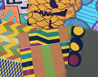 6 piezas de tela africana Fat Quarters de 45 x 55 cm, cuadrados precortados para patchwork y proyectos de costura.