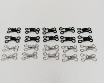 10 Juegos de cierres de ganchos y ojales, Juegos de cierres, Broches para prendas, Accesorios de costura, Cierres para sujetadores, Disponible en plata y negro