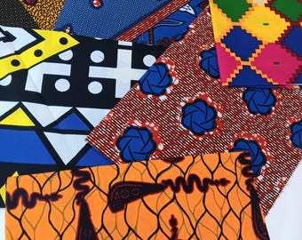 6 piezas de tela africana Fat Quarters de 45 x 55 cm, cuadrados precortados para patchwork y proyectos de costura.