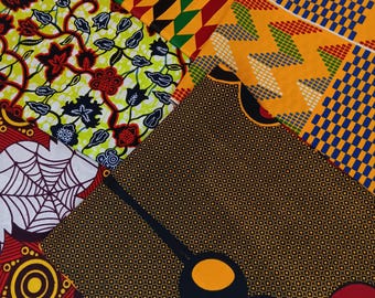 5 piezas de tela africana Fat Quarters de 45 x 55 cm, cuadrados precortados para patchwork y proyectos de costura.