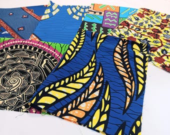 6 piezas de tela africana Fat Quarters de 45 x 55 cm, cuadrados precortados para patchwork y proyectos de costura.