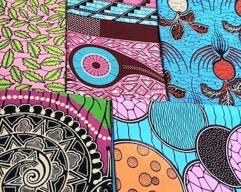 5 piezas de tela africana Fat Quarters de 45 x 55 cm, cuadrados precortados para patchwork y proyectos de costura.