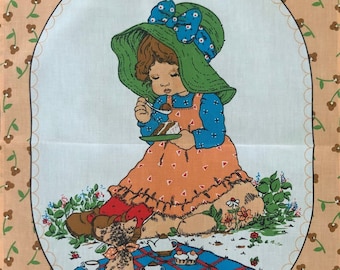 Vintage 100% Cotton Holly Hobbie Tea Towel | made in Brazil