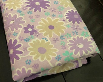 Vintage Double Cotton Bed Sheet Purple Floral