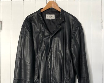 Vintage 90’s Trent Nathan Black Leather Jacket Size Medium