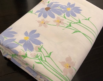 Vintage Cotton Floral Flat Bed Sheet