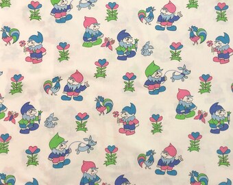 Vintage Cotton Toddler Size Pillowcase Gnomes