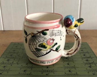 Vintage Ceramic Bird Whistle Cup | made in Japan