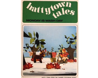 Livre vintage Hattytown Tales « Le lundi est le jour de la lessive », 1970