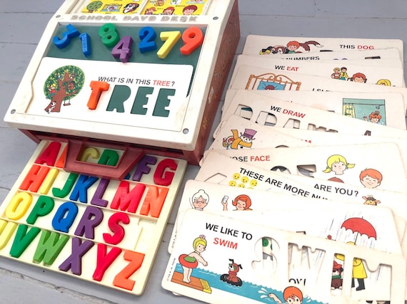 vintage fisher price school days desk