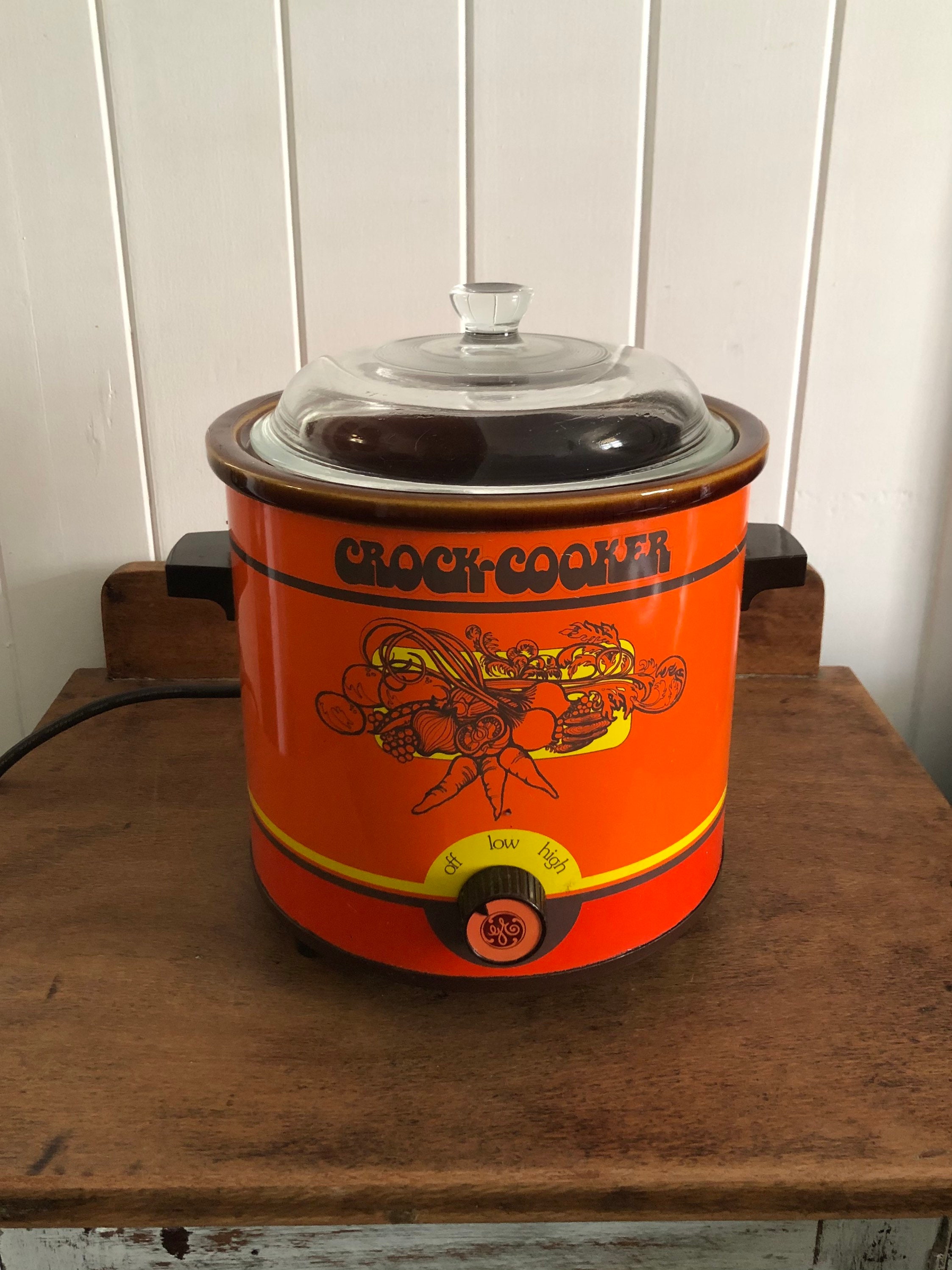 Vintage Orange GE Crockpot Made in Japan 