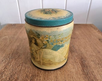 Vintage Athena’s Bologna Tin with blue floral lid