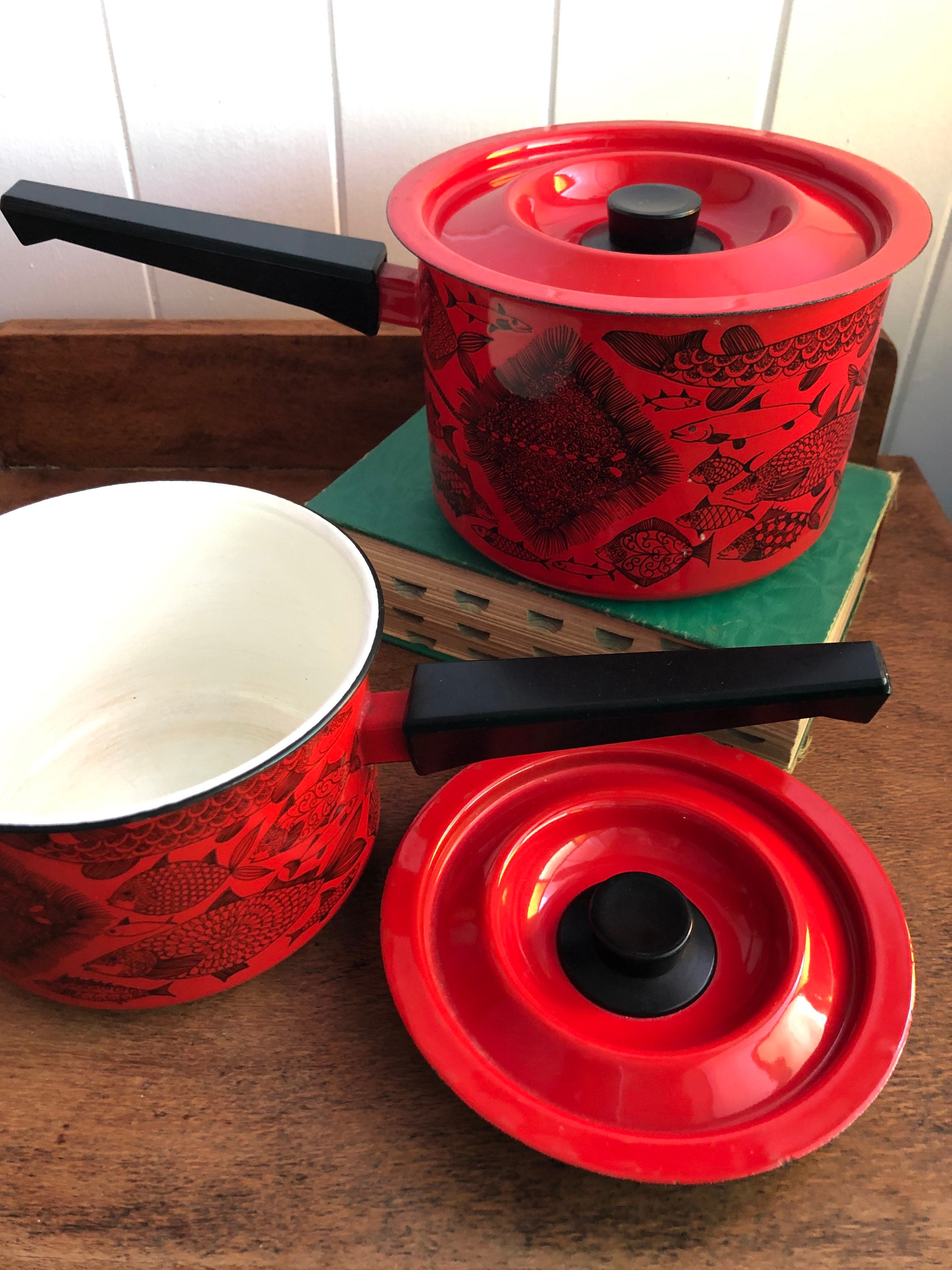 RARE Vintage Finel neptun Enamel Saucepans With Etsy Australia