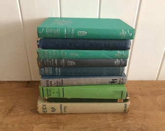 Green and Blue Vintage/Antique Book Bundle