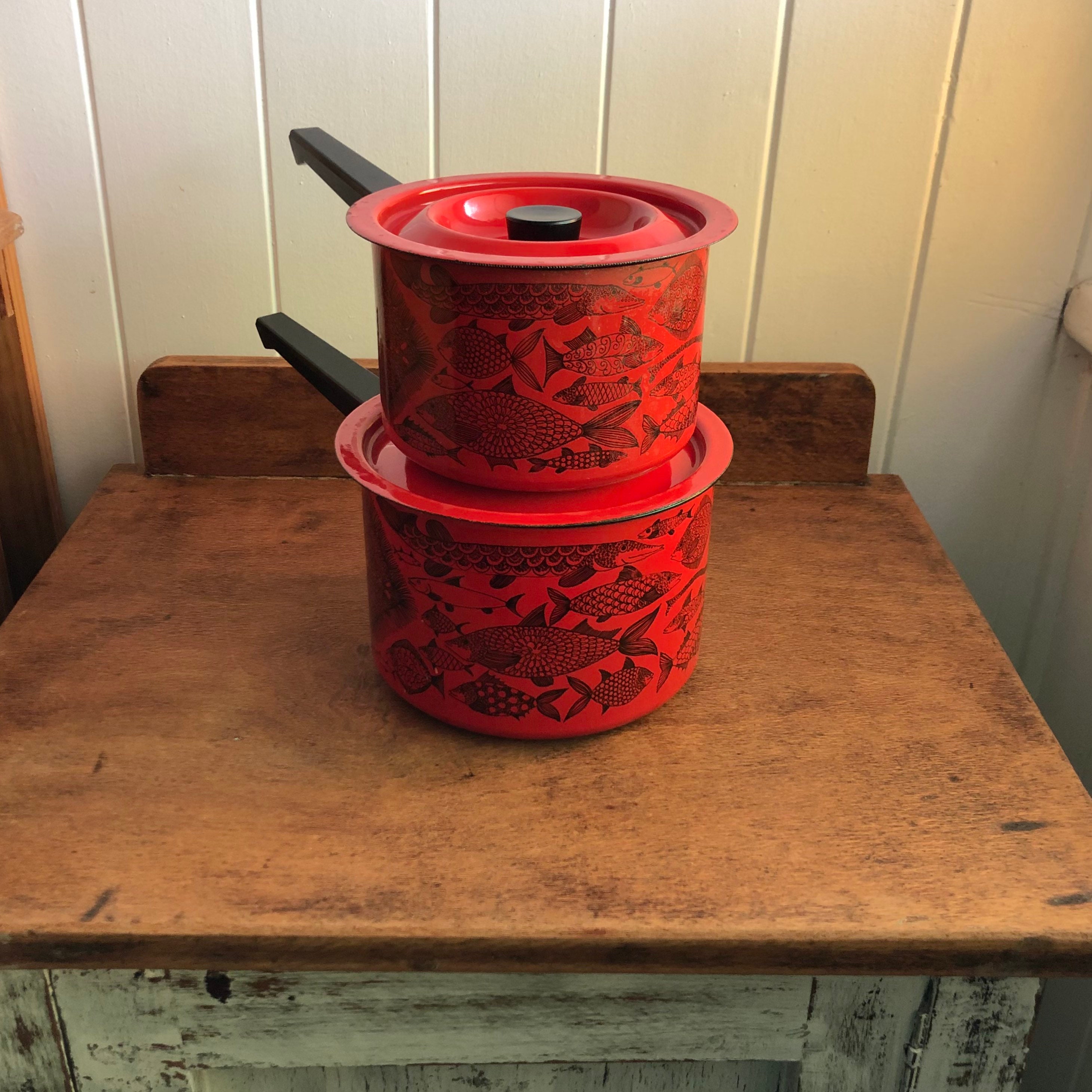 RARE Vintage Finel neptun Enamel Saucepans With Etsy Australia