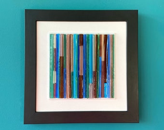 3D Fused Glass Wall Art: Modern Abstract Sculpture