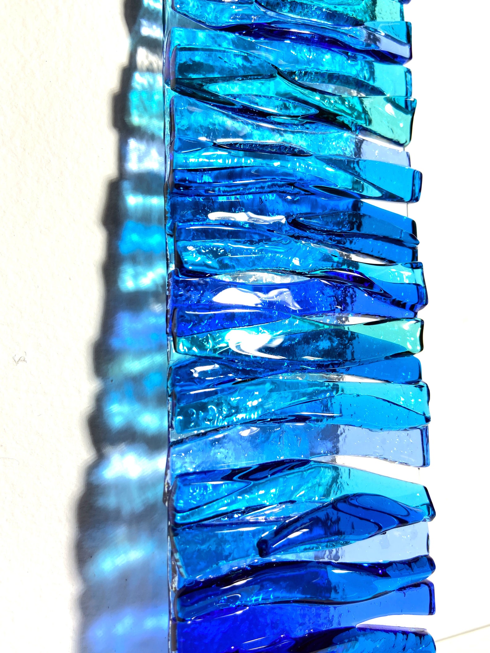Ocean waves glass suncatchers Fused glass Hawaiian art Ocean Etsy