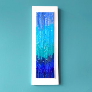 Glass Wall Art, Coastal Wall Decor, Living Room Wall Art, Blue Wall Art, Glass Art, Modern Art, 3D Wall Art, Wall Sculpture, Fused Glass image 1