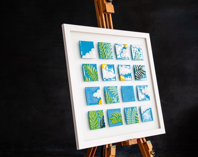 Modern Glass Wall Art, View of the Sky, Cloud Art, Blue Wall Art