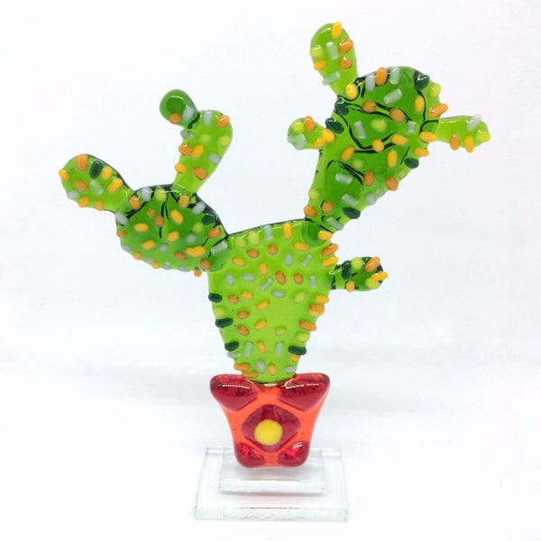 Glass cactus figurine, cactus lovers gift, tropical plant art, cactus plant gift, glass figurines, cactus collection, cactus decorations