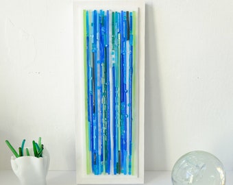 Fused Glass Wall Art: 3D Abstract Ocean Decor