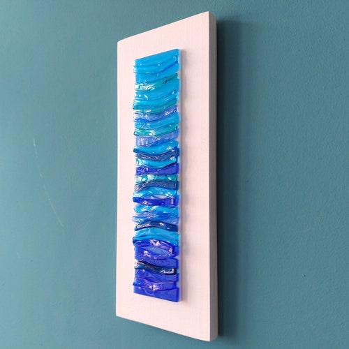 Bathroom Wall Art Glass Art Coastal Decor Ocean Decor Fused Etsy