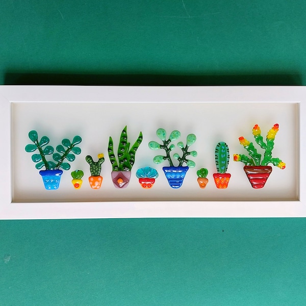 Glass Plants Wall art, unique glass plants, house plant lovers, urban jungle art, cactus and succulents art, glass plant painting