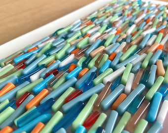 Fused Glass Wall Sculpture: 3D Abstract Art, Custom Order