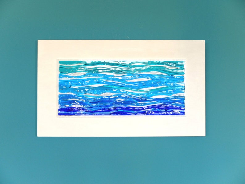 Ocean Waves Glass Wall Art Sea View Scene Blue Ocean Art Etsy