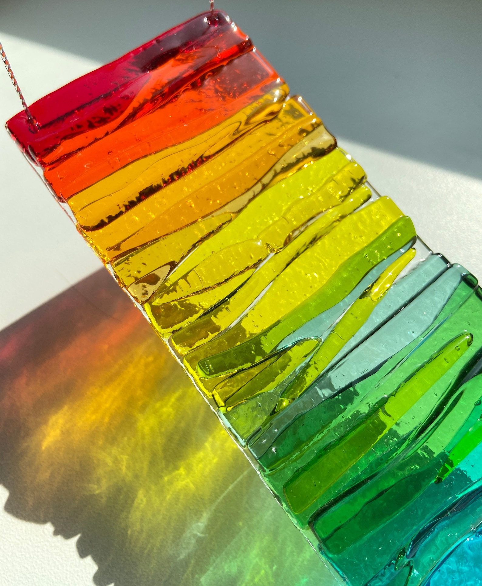 Verschmolzenes Glas Regenbogen Sonnenfänger Fensterglas | Etsy